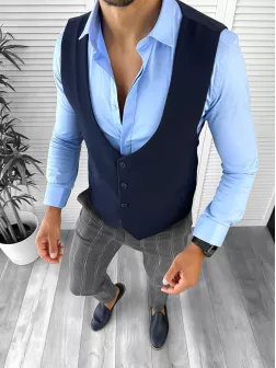 Tinuta barbati smart casual Pantaloni + Camasa+Vesta 12668